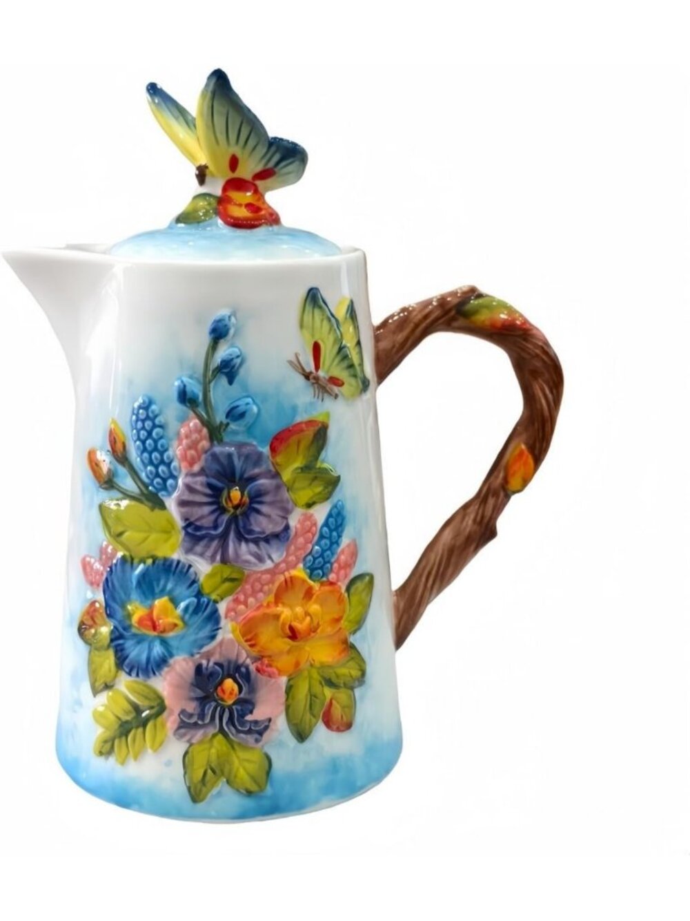 Handmade Ceramic Teapot 1L - Dishwasher Safe, Decorative Loose Tea Kettle